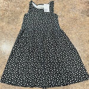 New H&M Girls Black & White Floral Dress – Size 6-8Y